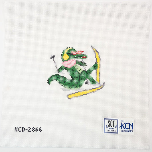 La Dolce Vita Alpine Crocodile Needlepoint Canvas - Summertide Stitchery - SCT Designs