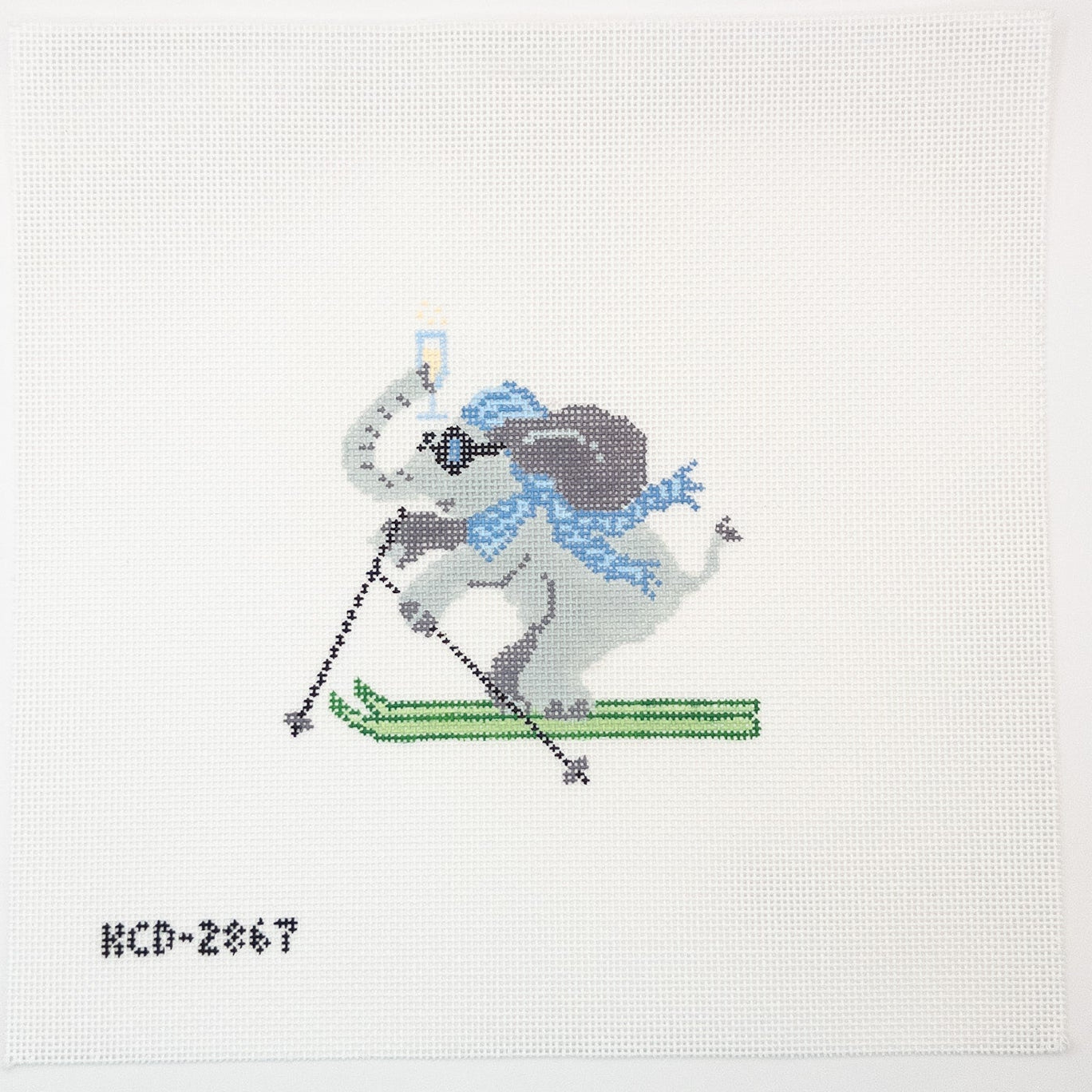La Dolce Vita Alpine Elephant Needlepoint Canvas - Summertide Stitchery - SCT Designs