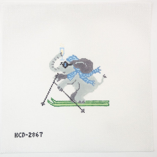 La Dolce Vita Alpine Elephant Needlepoint Canvas - Summertide Stitchery - SCT Designs