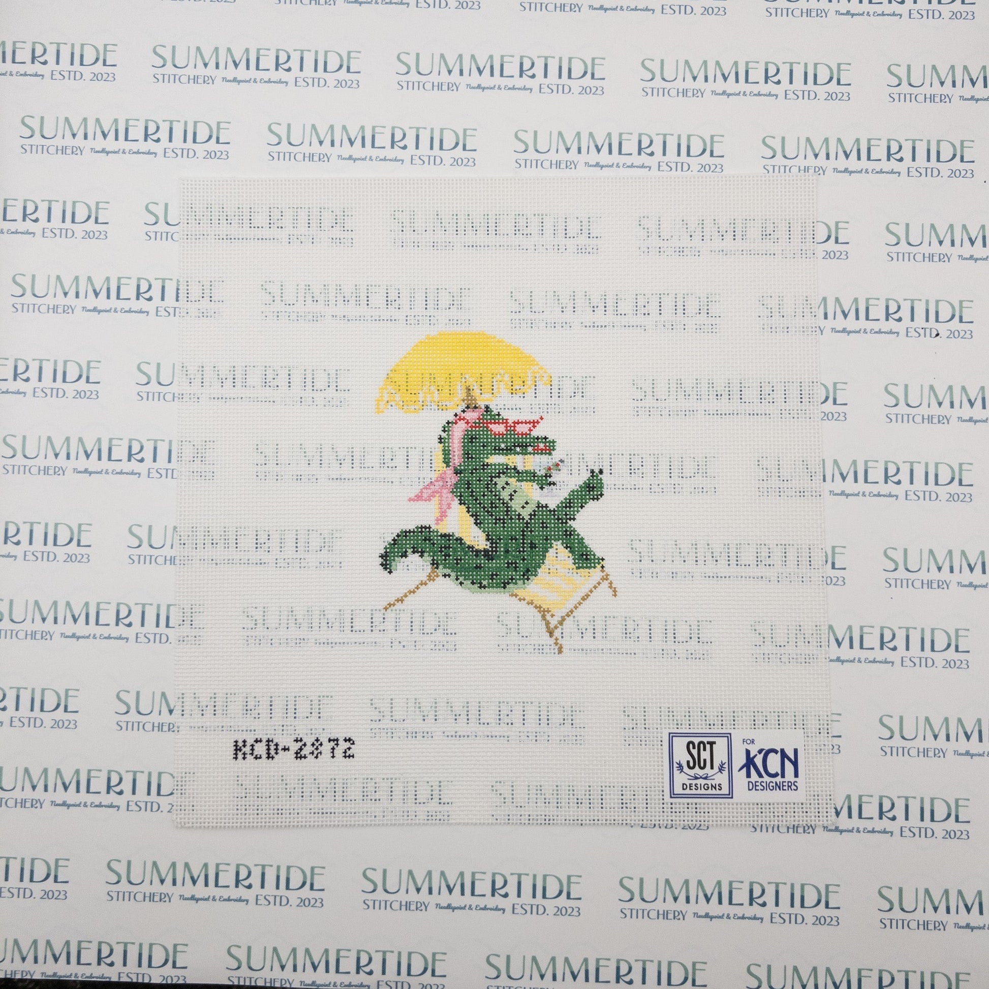 La Dolce Vita Riviera Crocodile Needlepoint Canvas - Summertide Stitchery - SCT Designs