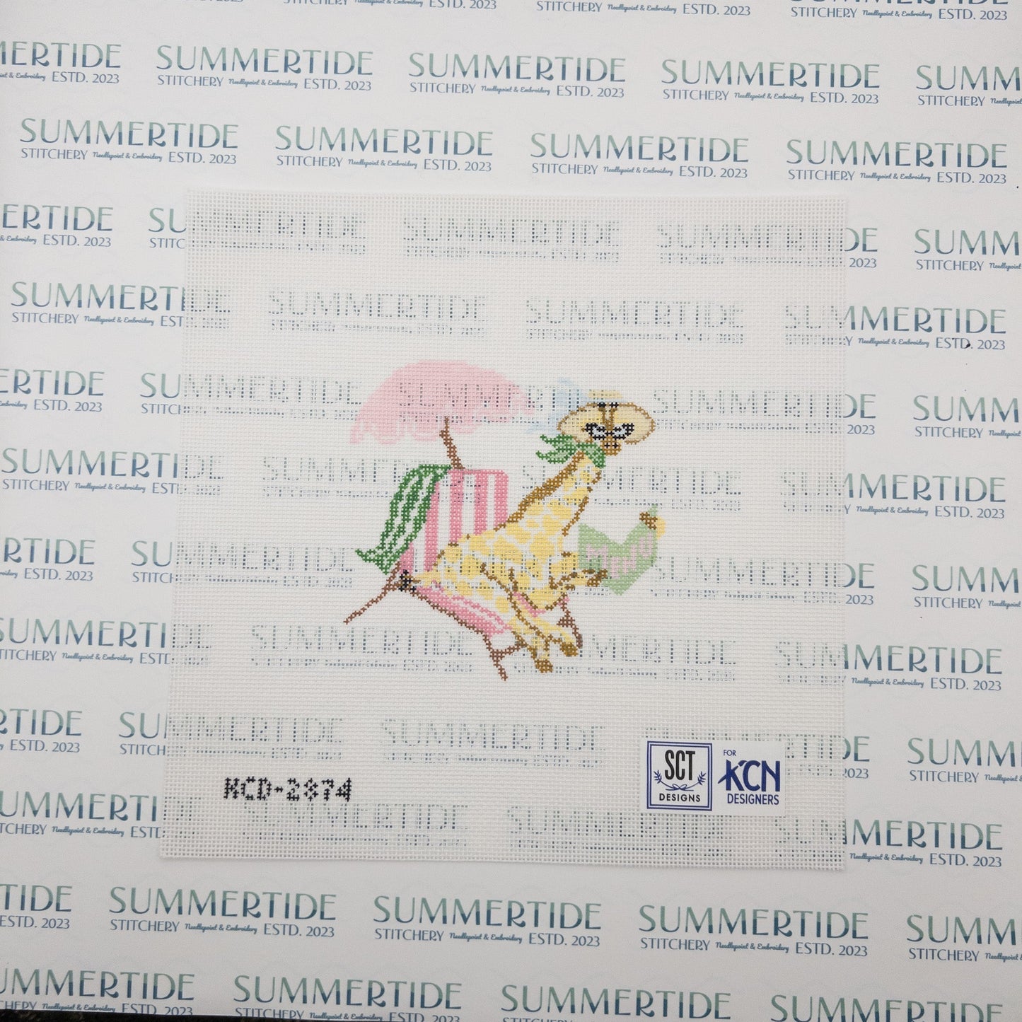 La Dolce Vita Riviera Giraffe Needlepoint Canvas - Summertide Stitchery - SCT Designs