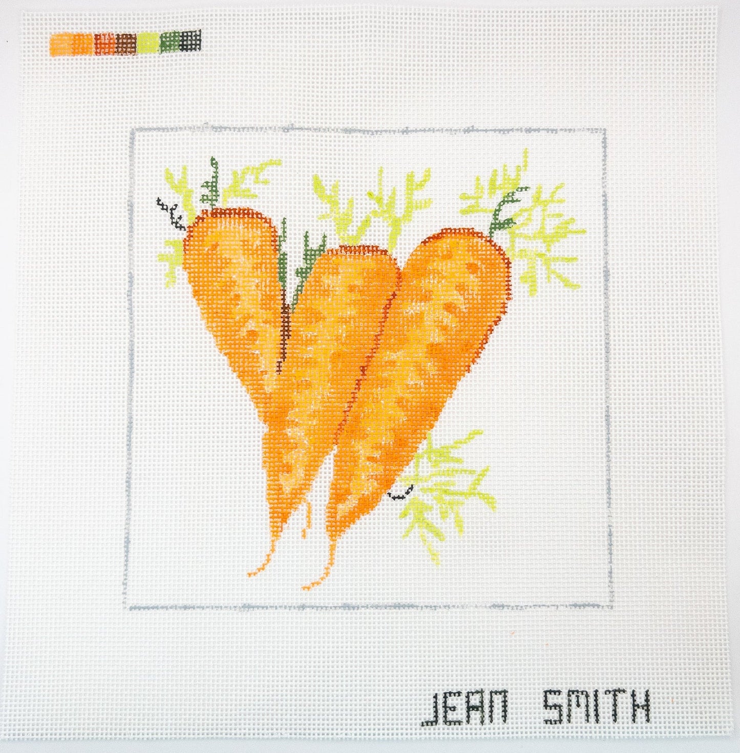 Large Carrots Needlepoint Canvas - Summertide Stitchery - Jean Smith