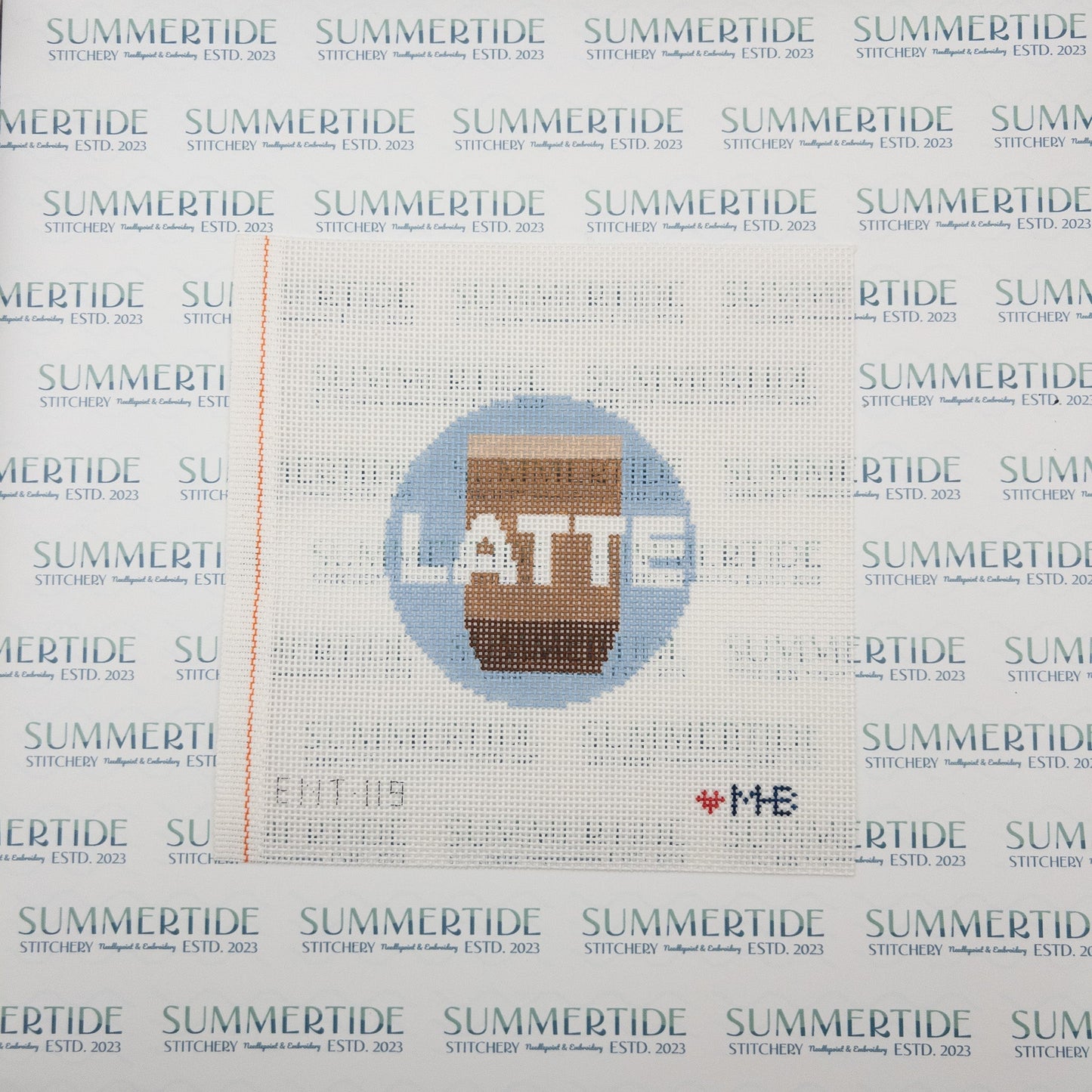 Latte Round Needlepoint Canvas - Summertide Stitchery - LoveMHB Studio