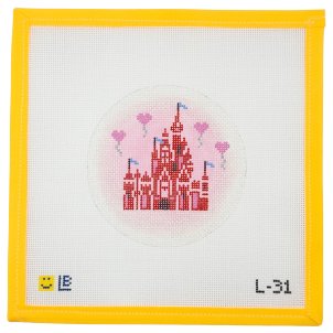Love Castle with Heart Needlepoint Canvas - Summertide Stitchery - Lauren Bloch Designs