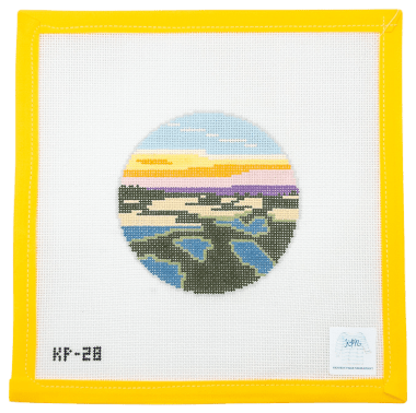 Low Country Marsh Needlepoint Canvas - Summertide Stitchery - Atlantic Blue Canvas