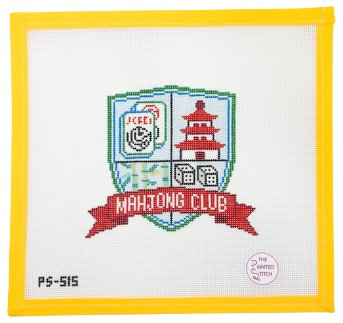 Mahjong Crest - Summertide Stitchery - Atlantic Blue Canvas