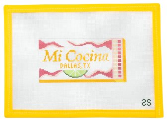 Mi Cocina Restaurant Matchbook Needlepoint Canvas - Summertide Stitchery - Spruce St. Studio