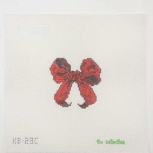 Micro Red Bow Needlepoint Canvas - Summertide Stitchery - The Collection Designs