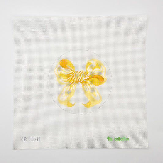 Micro Yellow Bow Needlepoint Canvas - Summertide Stitchery - The Collection Designs
