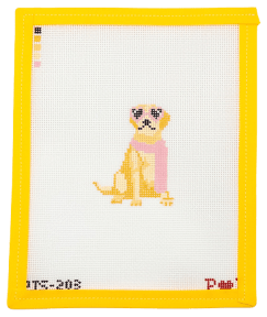 Mini Fab Pup Yellow Lab Needlepoint Canvas - Summertide Stitchery - Poppy J Stitches