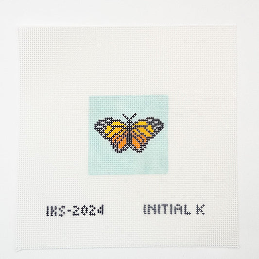 Mini Monarch Needlepoint Canvas - Summertide Stitchery - Initial K Studio