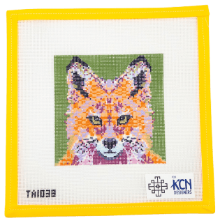 Mini Orange Fox Needlepoint Canvas - Summertide Stitchery - Thorn Alexander