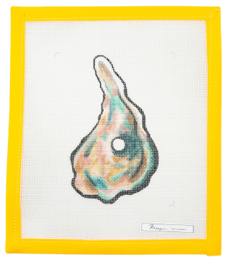 Oyster Needlepoint Canvas - Summertide Stitchery - Atlantic Blue Canvas