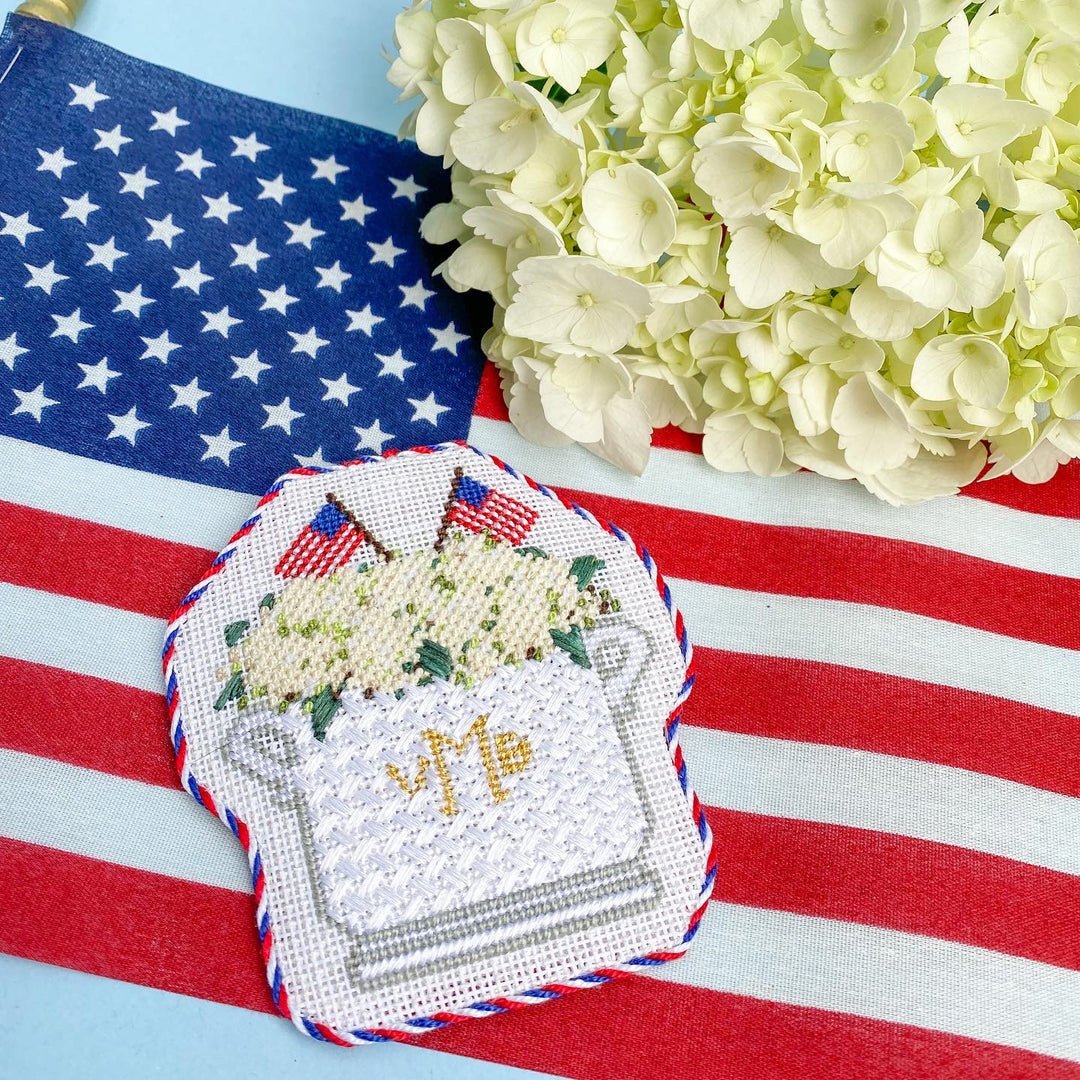 Patriotic Floral Arrangement Needlepoint Canvas - Summertide Stitchery - Stitch Style Needlepoint