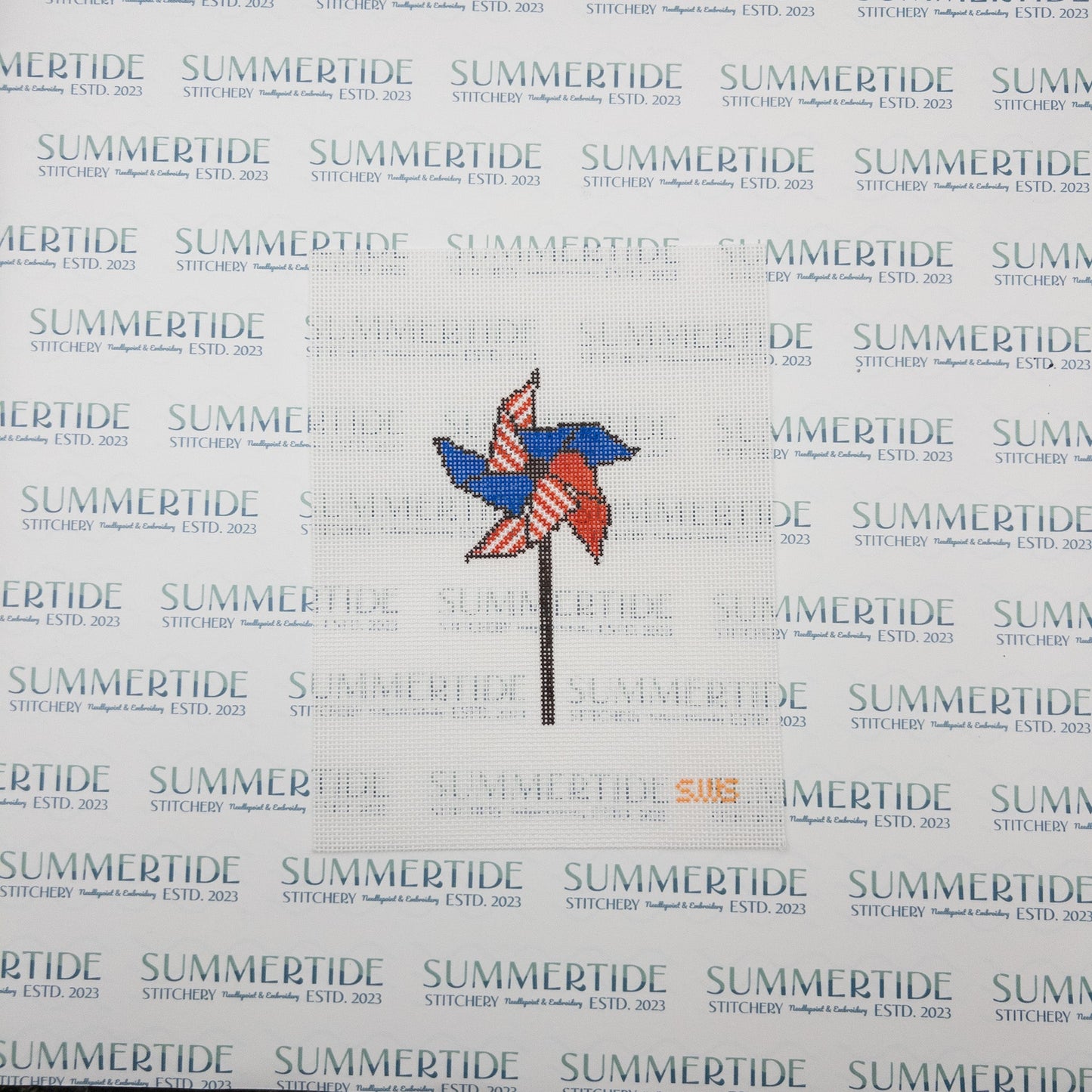 Patriotic Pinwheel Needlepoint Canvas - Summertide Stitchery - Stitching With Stacey
