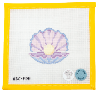 Pearl Shell Needlepoint Canvas - Summertide Stitchery - Atlantic Blue Canvas