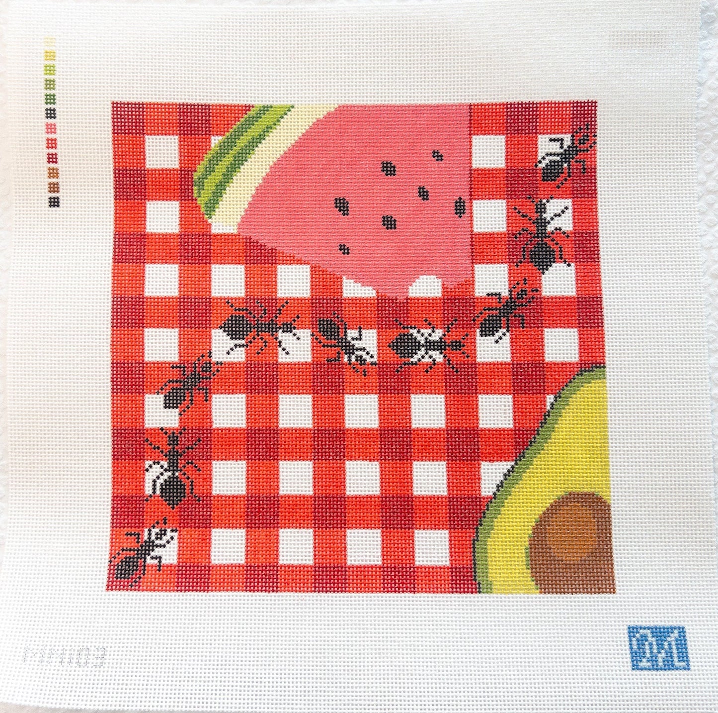Picnic Patrol Needlepoint Canvas - Summertide Stitchery - Maura Nolan Designs