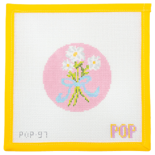 Pink Floral Bouquet Needlepoint Canvas - Summertide Stitchery - POP! NeedleArt