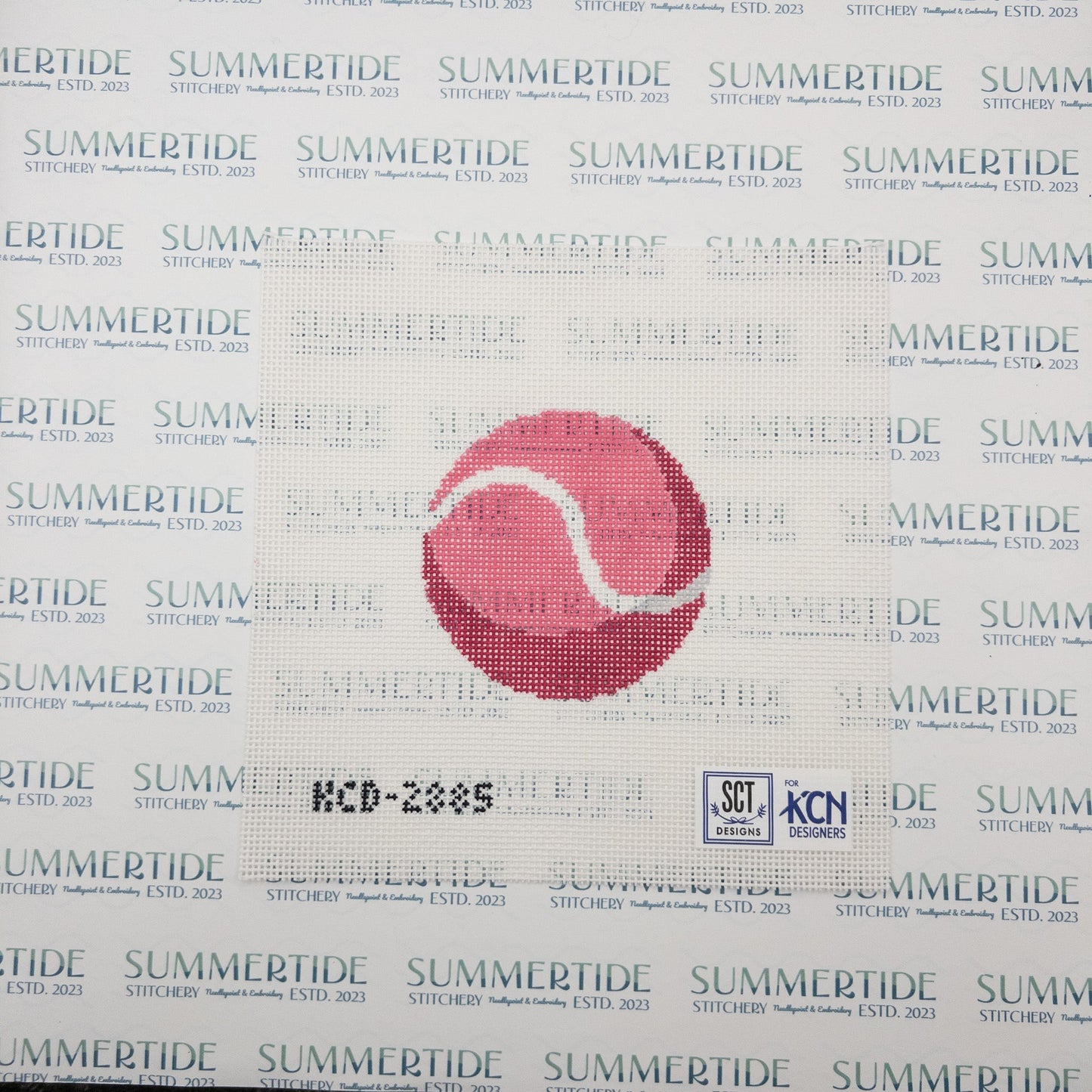 Pink Tennis Ball Needlepoint Canvas - Summertide Stitchery - SCT Designs