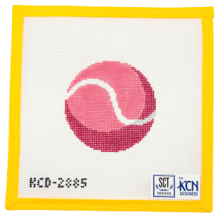 Pink Tennis Ball Needlepoint Canvas - Summertide Stitchery - SCT Designs