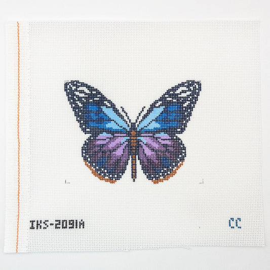 Purple Butterfly Needlepoint Canvas - Summertide Stitchery - Initial K Studio