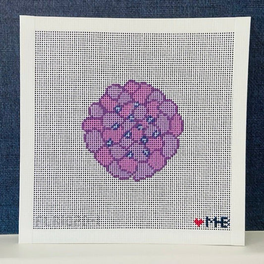 Purple Hydrangea Needlepoint Canvas - Summertide Stitchery - LoveMHB Studio