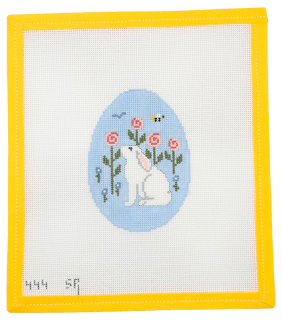Rabbit Smell The Flowers Needlepoint Canvas - Summertide Stitchery - Susan Roberts