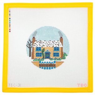 Rosehill Cottage Needlepoint Canvas - Summertide Stitchery - The Book Canvas