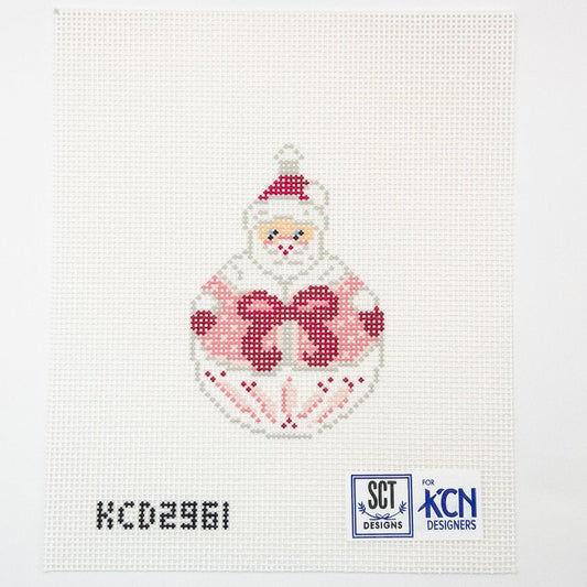 Santa with Bow Needlepoint Canvas - Summertide Stitchery - SCT Designs