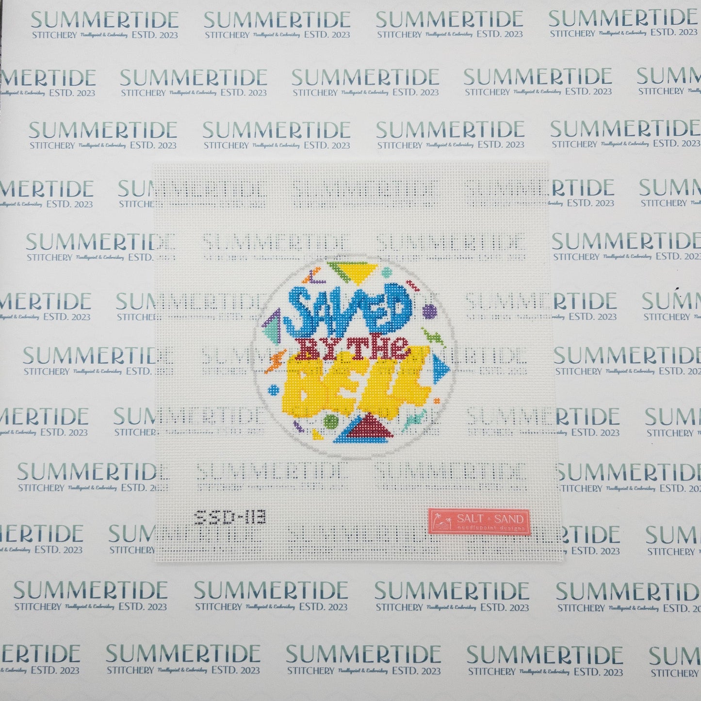 Saved By The Bell Needlepoint Canvas - Summertide Stitchery - Salt + Sand