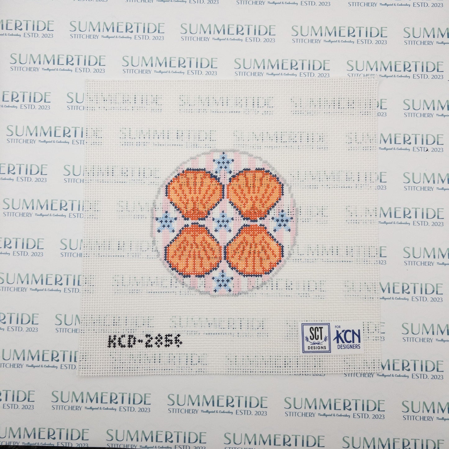 Scallop Round Neeldepoint Canvas - Summertide Stitchery - SCT Designs