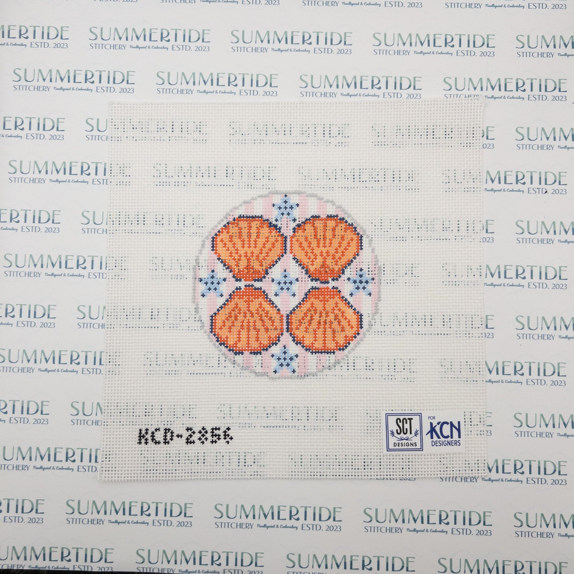 Scallop Round Neeldepoint Canvas - Summertide Stitchery - SCT Designs
