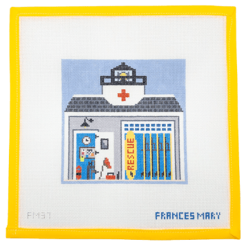 Seaside Village Guard Station Needlepoint Canvas - Summertide Stitchery - Frances Mary Needlepoint
