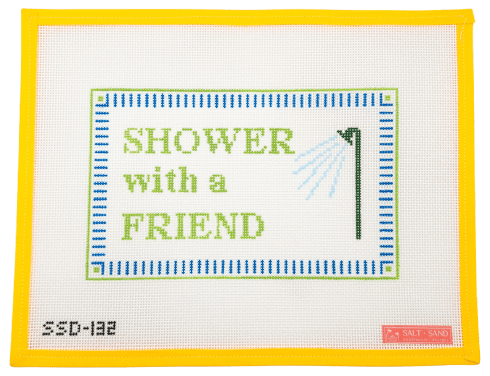 Shower With A Friend Needlepoint Canvas - Summertide Stitchery - Salt + Sand
