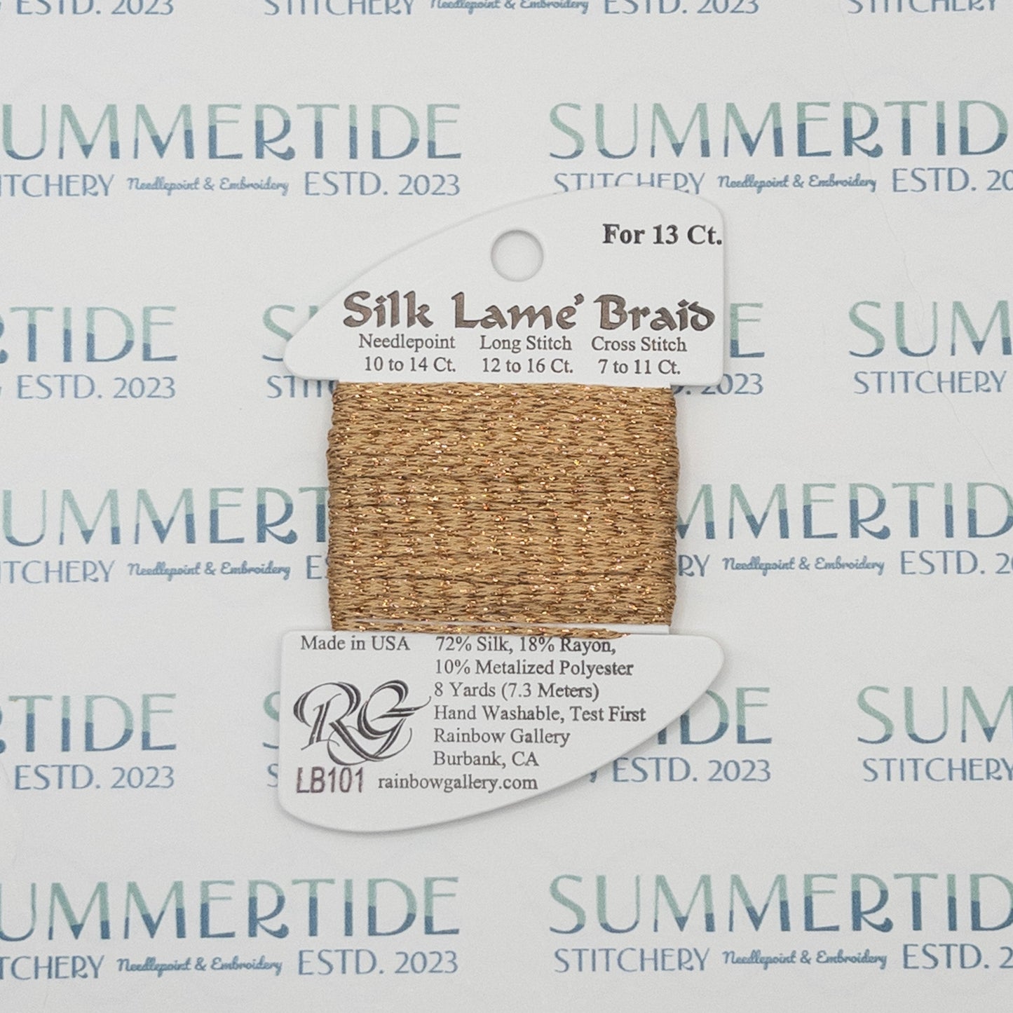 Silk Lamé Braid LB101 Honey Bronze - Summertide Stitchery - Rainbow Gallery