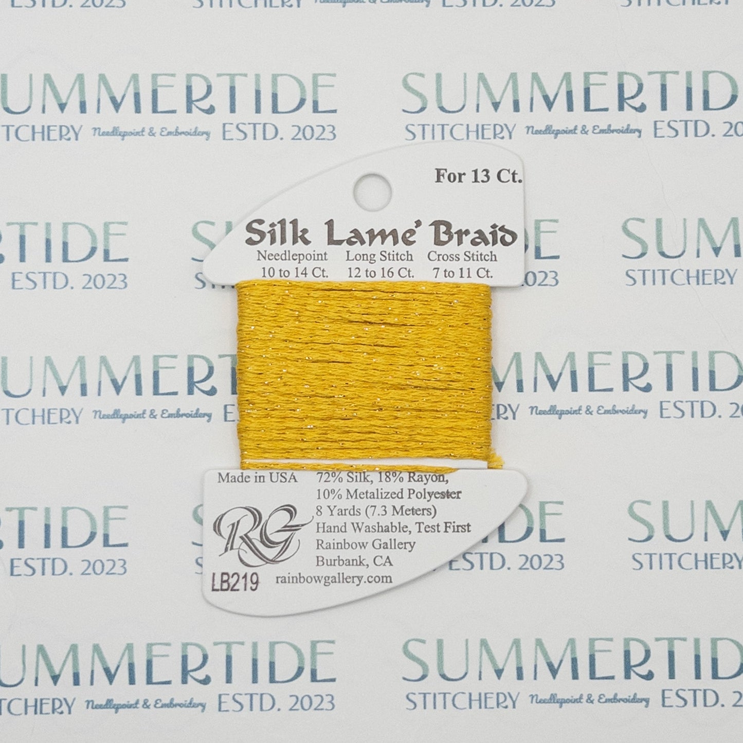 Silk Lamé Braid LB219 Sunset Gold - Summertide Stitchery - Rainbow Gallery