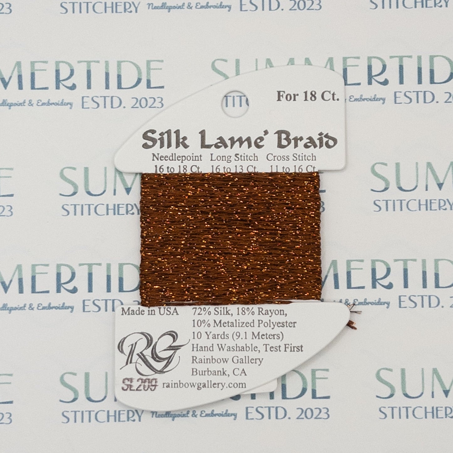 Silk Lamé Braid SL209 Gingerbread - Summertide Stitchery - Rainbow Gallery