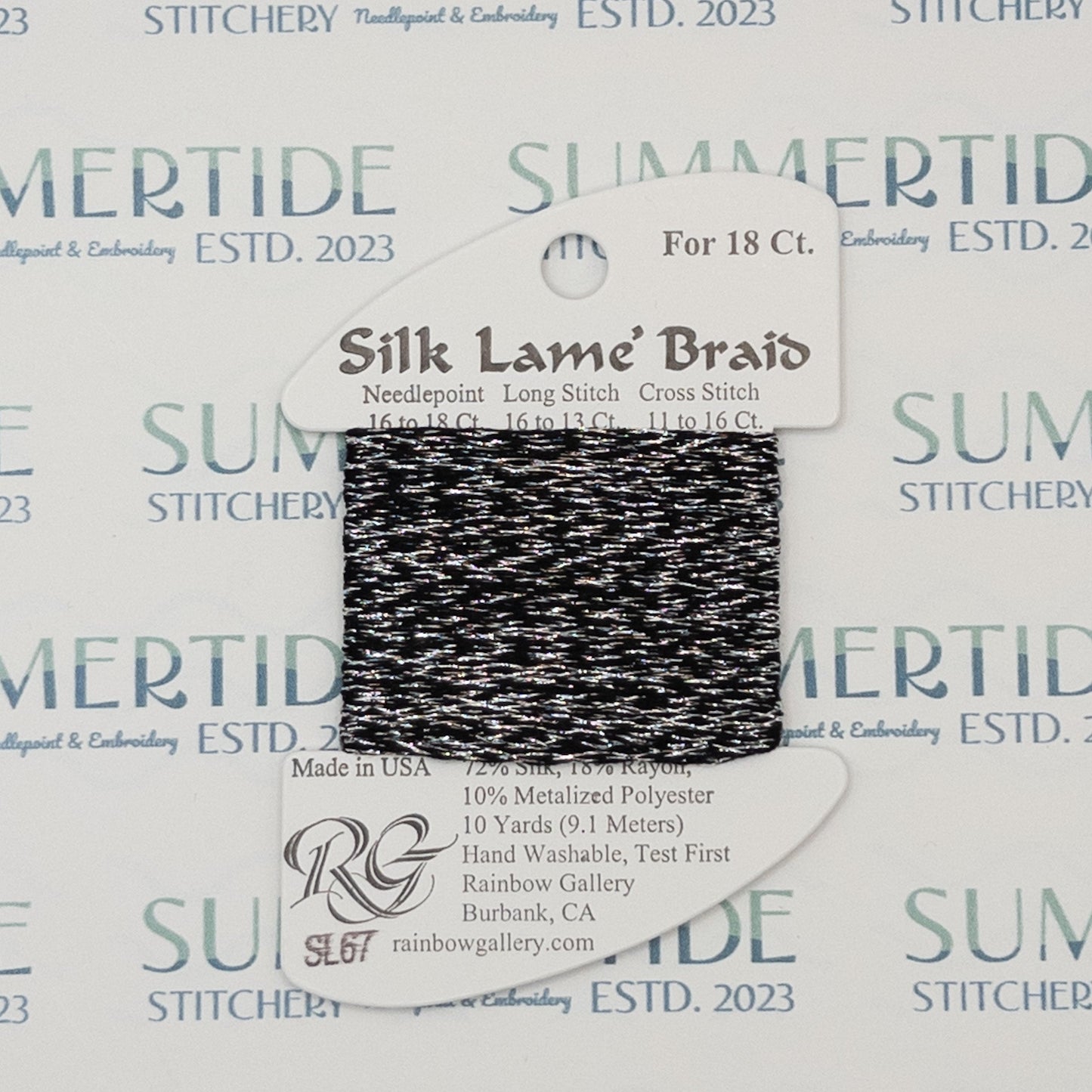 Silk Lamé Braid SL67 Antique Silver - Summertide Stitchery - Rainbow Gallery