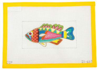 Small Colorful Fish Needlepoint Canvas | IN627 - Summertide Stitchery - Colors of Praise