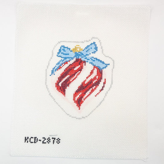 Striped Glass Ornament Needlepoint Canvas - Summertide Stitchery - SCT Designs