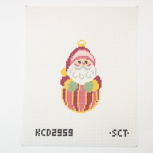 Striped Santa Needlepoint Canvas - Summertide Stitchery - SCT Designs