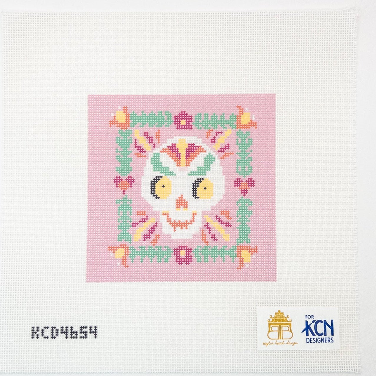 Sugar Skull 1 Needlepoint Canvas - Summertide Stitchery - Taylor Beach Design