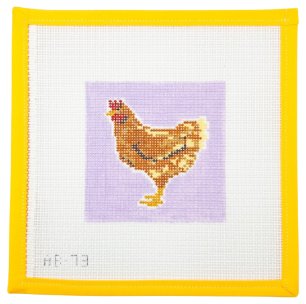 Sunshine the Chicken Needlepoint Canvas - Summertide Stitchery - Alice & Blue