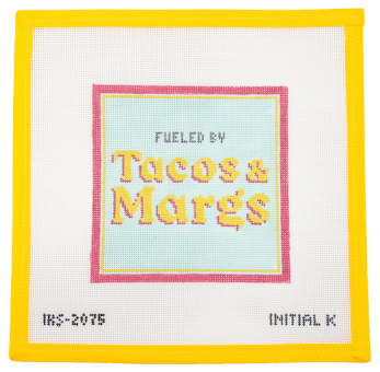 Tacos & Margs Needlepoint Canvas - Summertide Stitchery - Initial K Studio