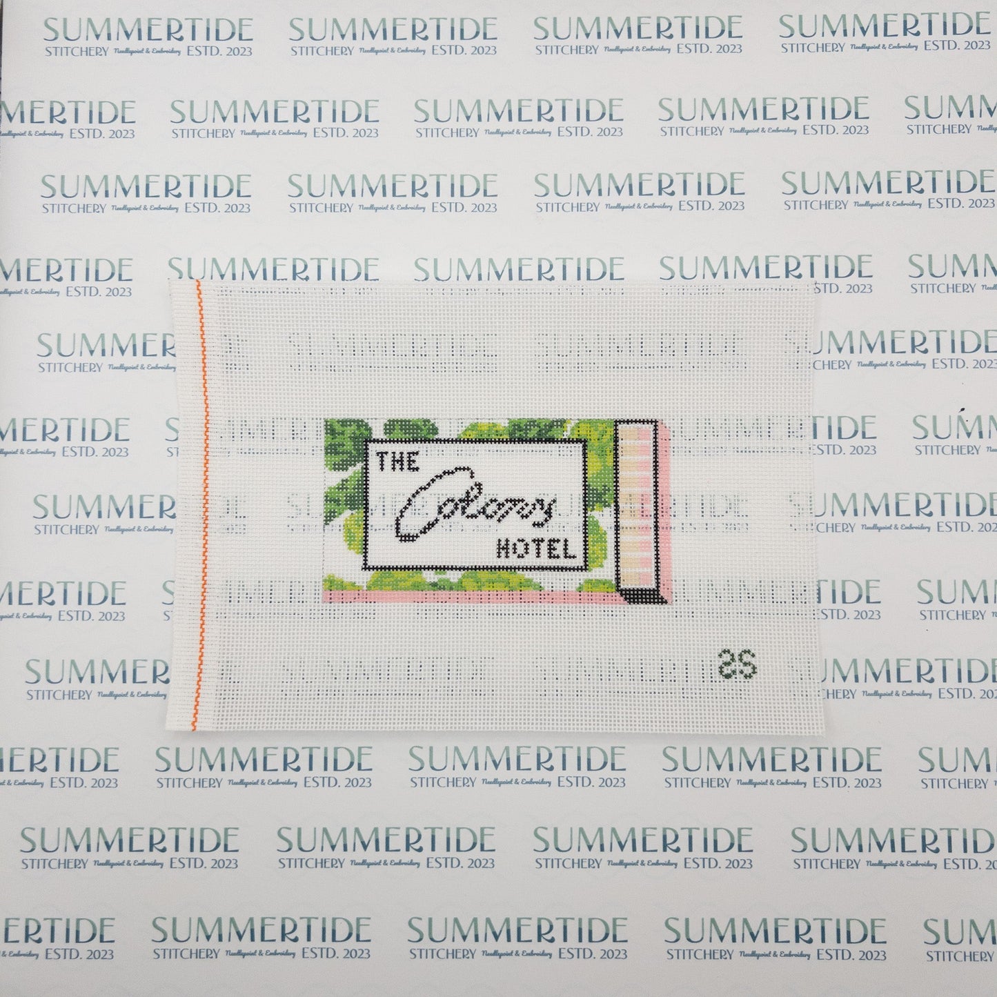 The Colony Hotel Matchbook Needlepoint Canvas - Summertide Stitchery - Spruce St. Studio