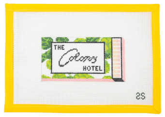 The Colony Hotel Matchbook Needlepoint Canvas - Summertide Stitchery - Spruce St. Studio