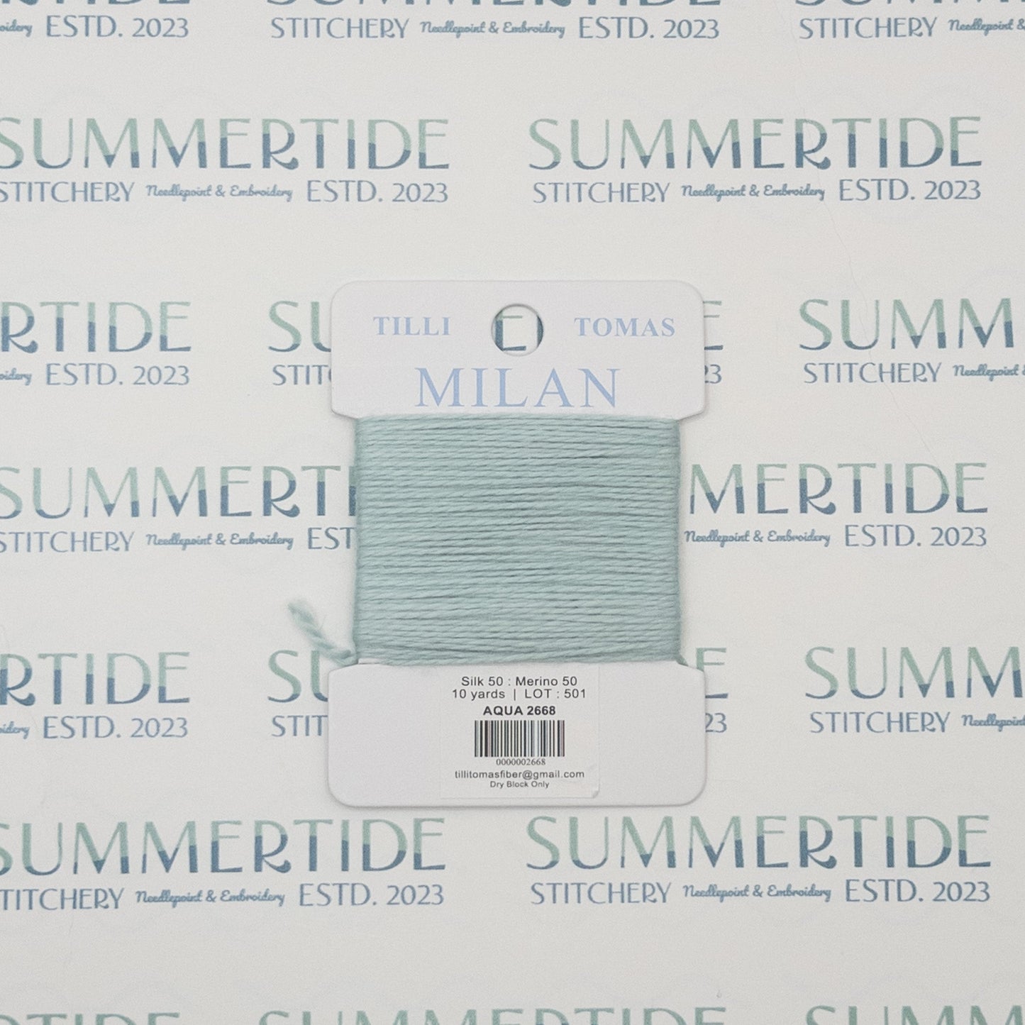 Tilli Tomas Milan Card 2668 Aqua - Summertide Stitchery - Planet Earth Fibers