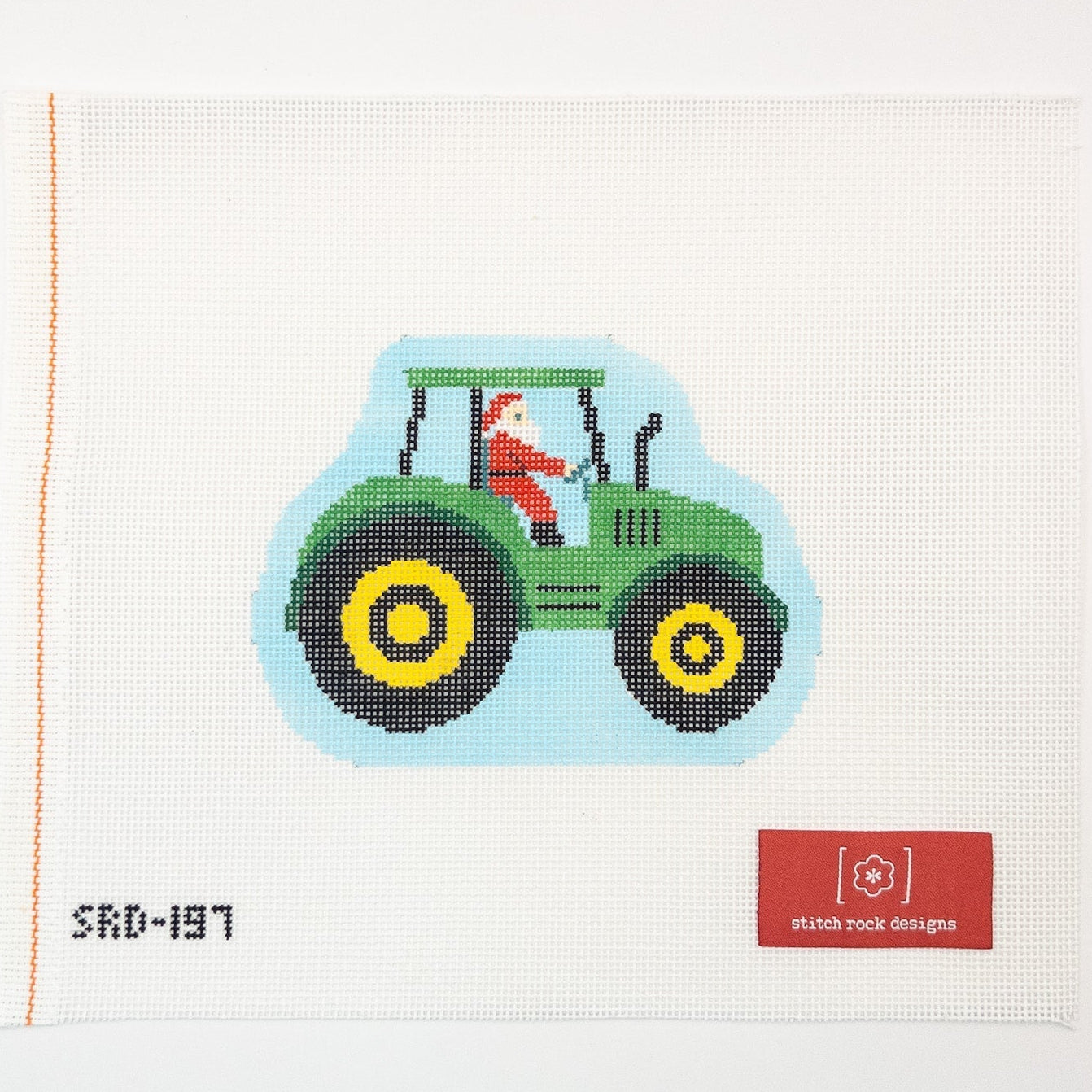 Tractor Santa Needlepoint Canvas - Summertide Stitchery - Stitch Rock Designs