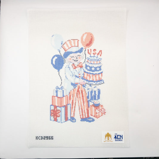 Uncle Sam Needlepoint Canvas - Summertide Stitchery - Taylor Beach Design