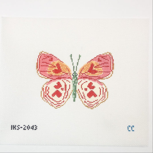 Valentine Butterfly Needlepoint Canvas - Summertide Stitchery - Initial K Studio